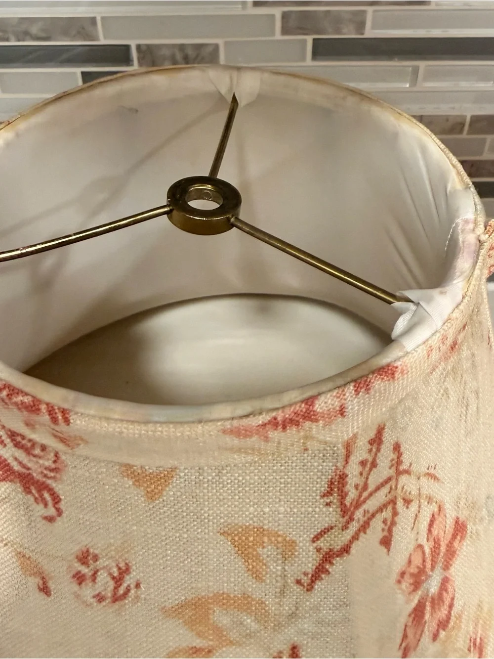 Rachel Ashwell Shabby Chic Vintage Wildflower Butter Linen Lampshade